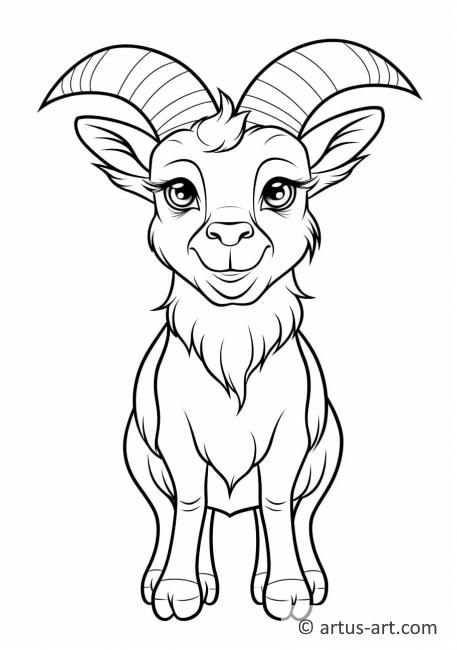 Página para colorear de cabra salvaje para niños